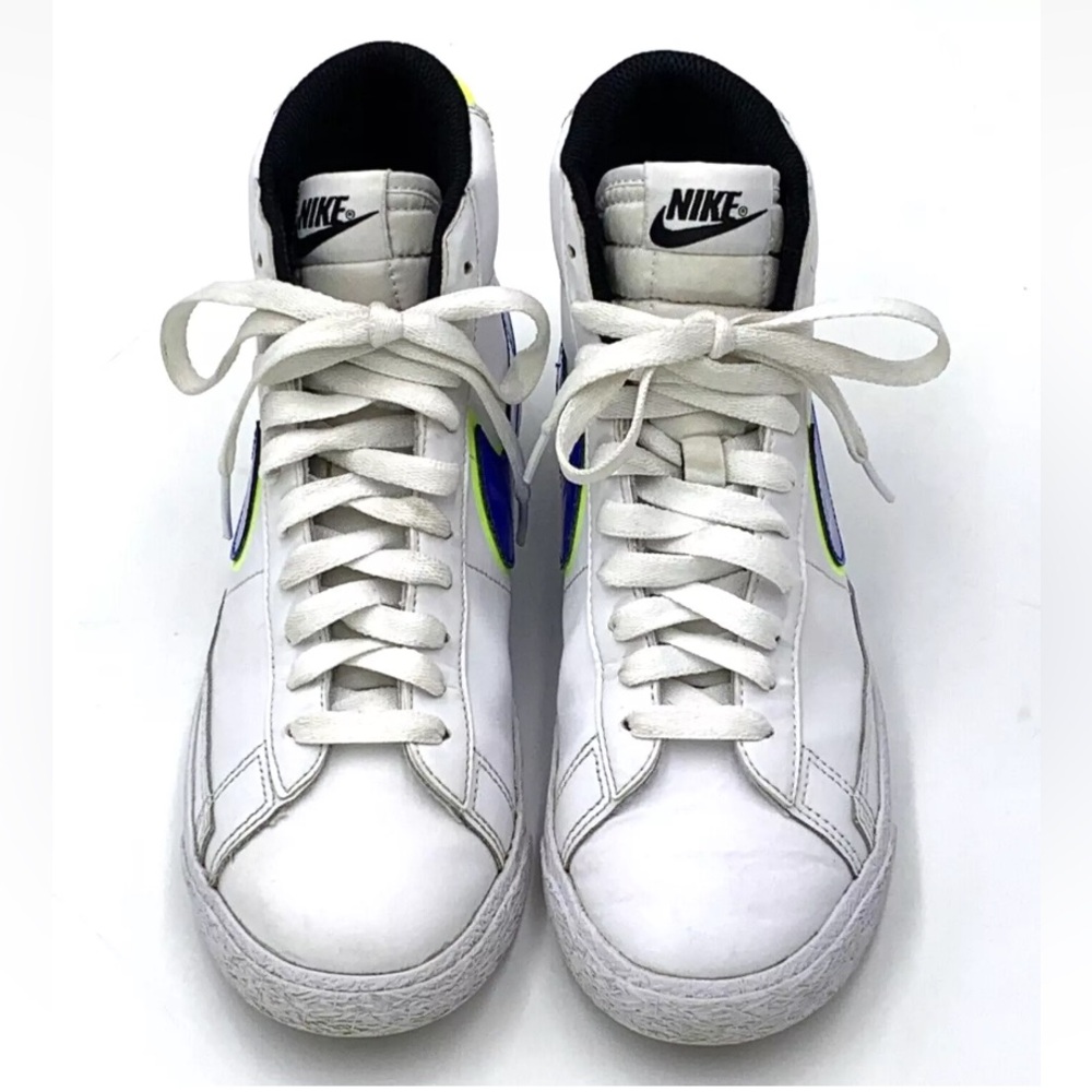 Nike Blazer Mid GS Racer High Top Shoes DB4677 Blue Volt White Size 4.5Y - Picture 3 of 10